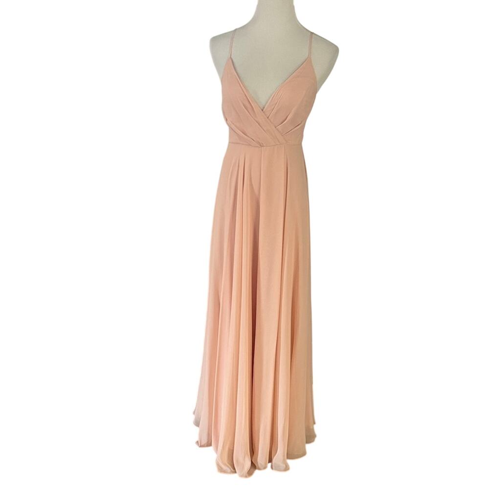 BHLDN Womens XS Peach Maxi Dress with Spaghetti Straps